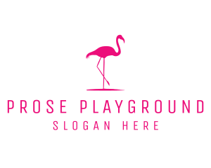 Pink Flamingo Silhouette logo design