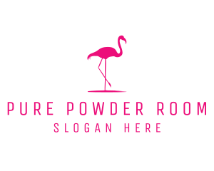 Pink Flamingo Silhouette logo design