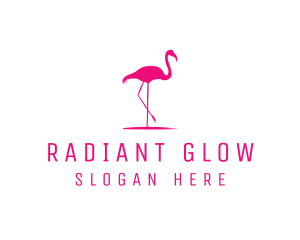 Pink Flamingo Silhouette logo design