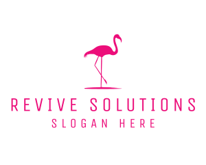 Pink Flamingo Silhouette logo design