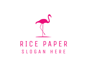 Pink Flamingo Silhouette logo design