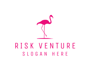 Pink Flamingo Silhouette logo design