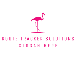 Pink Flamingo Silhouette logo design