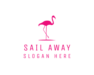 Pink Flamingo Silhouette logo design