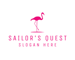 Pink Flamingo Silhouette logo design