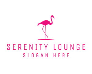 Pink Flamingo Silhouette logo design