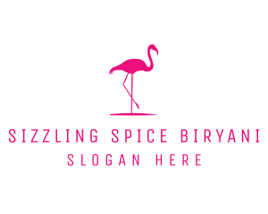 Pink Flamingo Silhouette logo design