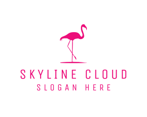 Pink Flamingo Silhouette logo design