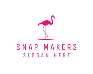 Pink Flamingo Silhouette logo design