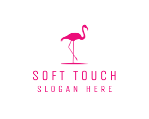 Pink Flamingo Silhouette logo design