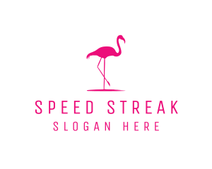 Pink Flamingo Silhouette logo design