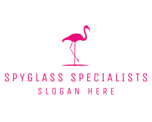 Pink Flamingo Silhouette logo design