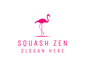 Pink Flamingo Silhouette logo design