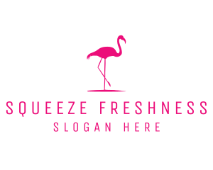 Pink Flamingo Silhouette logo design