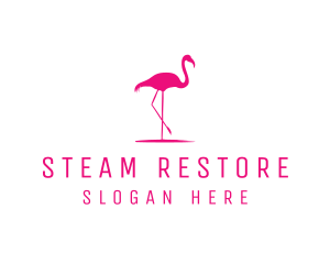 Pink Flamingo Silhouette logo design