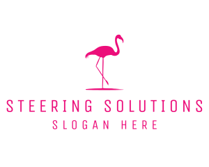 Pink Flamingo Silhouette logo design