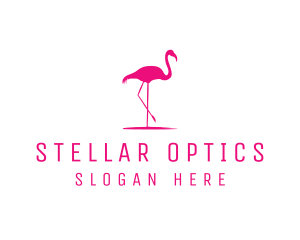 Pink Flamingo Silhouette logo design