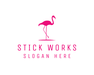 Pink Flamingo Silhouette logo design