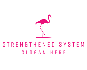 Pink Flamingo Silhouette logo design