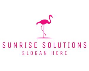 Pink Flamingo Silhouette logo design