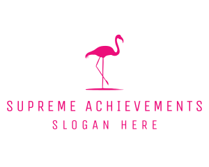 Pink Flamingo Silhouette logo design