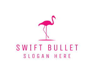 Pink Flamingo Silhouette logo design