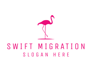 Pink Flamingo Silhouette logo design