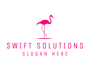 Pink Flamingo Silhouette logo design