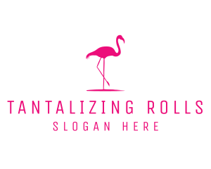 Pink Flamingo Silhouette logo design