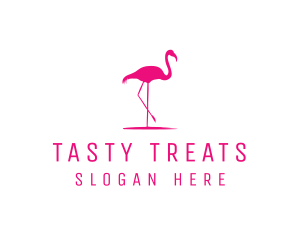 Pink Flamingo Silhouette logo design