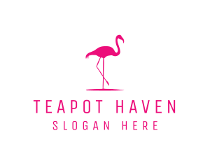 Pink Flamingo Silhouette logo design