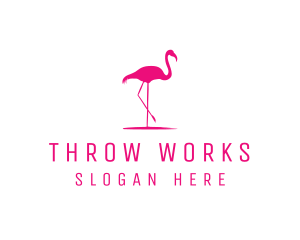 Pink Flamingo Silhouette logo design