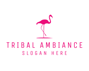 Pink Flamingo Silhouette logo design