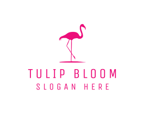 Pink Flamingo Silhouette logo design