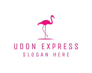 Pink Flamingo Silhouette logo design