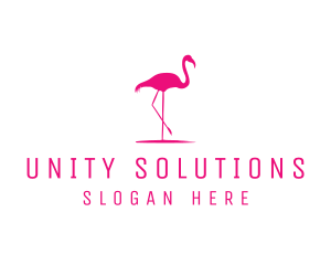 Pink Flamingo Silhouette logo design