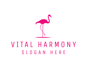 Pink Flamingo Silhouette logo design