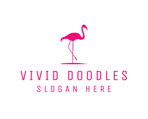 Pink Flamingo Silhouette logo design