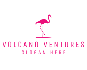 Pink Flamingo Silhouette logo design