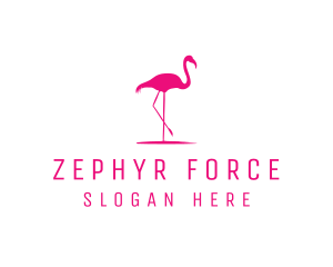 Pink Flamingo Silhouette logo design