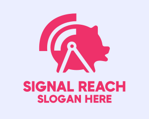 Pink Wifi Pig logo design