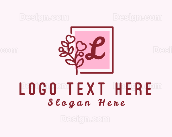 Feminine Flower Heart Plant Logo