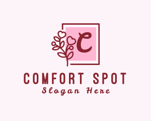 Feminine Flower Heart Plant logo design