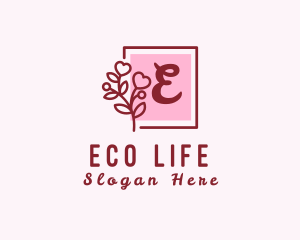 Feminine Flower Heart Plant logo design