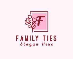 Feminine Flower Heart Plant logo design