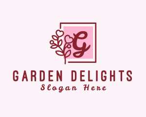 Feminine Flower Heart Plant logo design