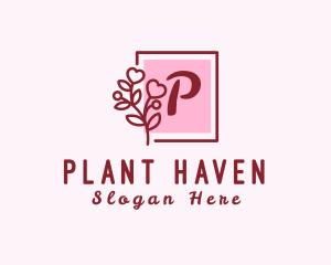 Feminine Flower Heart Plant logo design