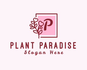 Feminine Flower Heart Plant logo design