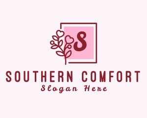 Feminine Flower Heart Plant logo design