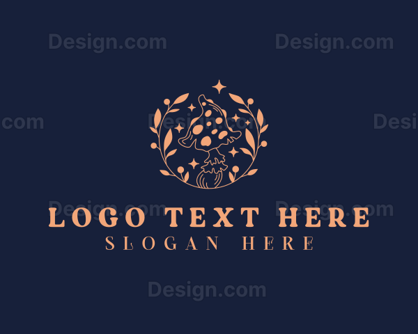 Mushroom Wreath Plant Logo